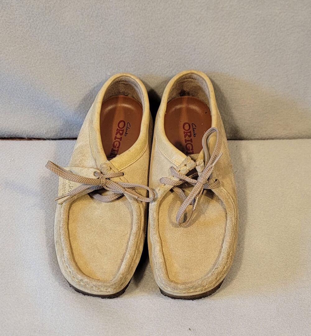 Clarks Originals Wallabee Low Suede Moccasins Maple Tan Beige Women's Size 6.5